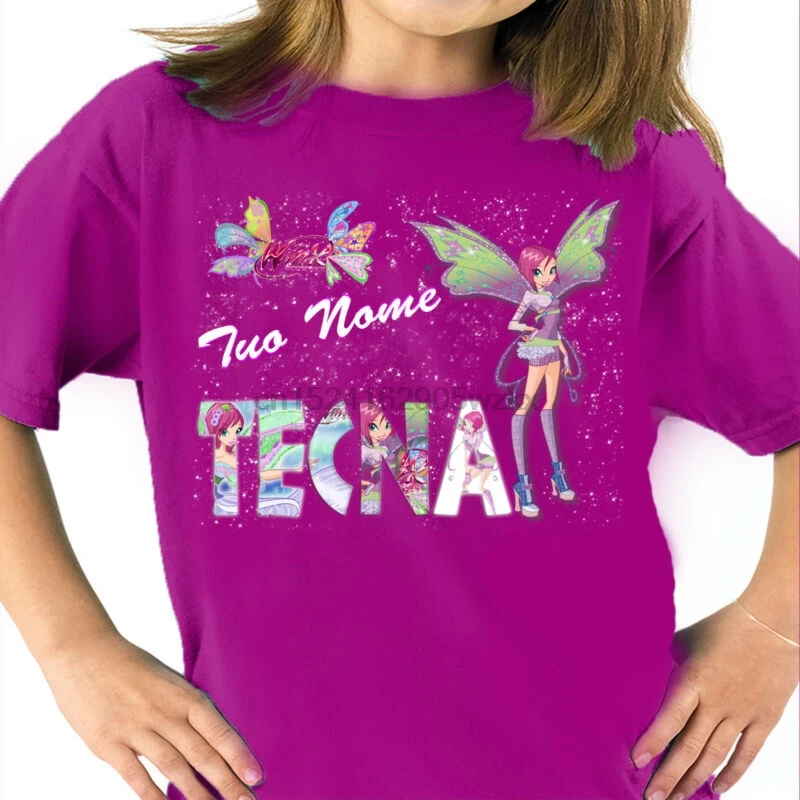 

T-SHIRT WINX CLUB believix TECNA t shirt girl fashion con nome bimba con nome
