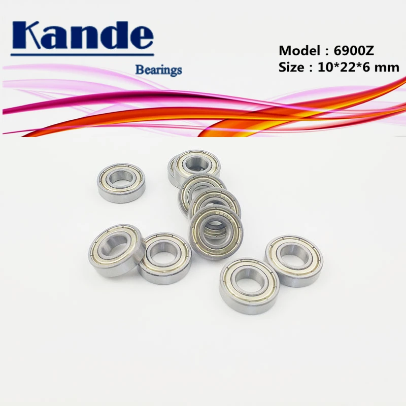 10pcs ABEC-1 6900ZZ Thin Section Deep Groove 6900 Ball Bearing 10x22x6mm 61900
