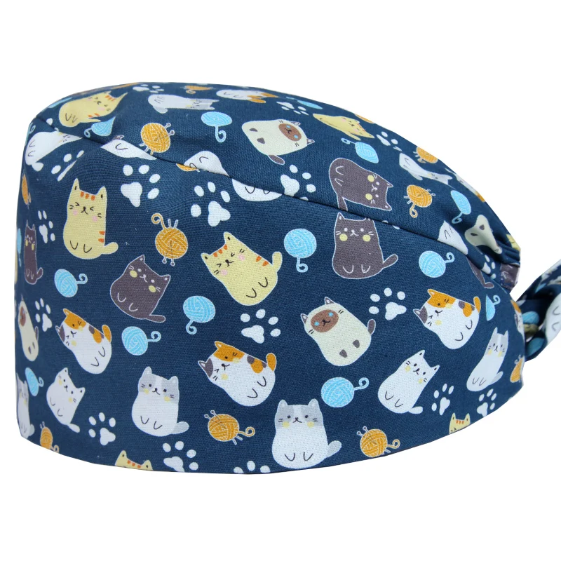 Zoologist Print Surgical Caps Surgery Scrub Hats Veterinary for Doctor