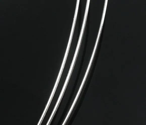 Компоненты браслетов из стальных проволок с памятью и бусинами, Круглый Серебряный тон 14 см(5 4/") Диаметр, 20 петель