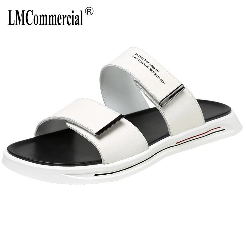 

Summer Genuine Leather slippers men's sandals Sneakers Men Flip Flops casual Shoes beach outdoor anti-skid all-match cowhide