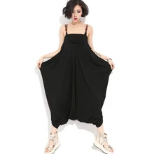 Ms loose big yards straps jumpsuits wide-legged maternity clothes pocket E21