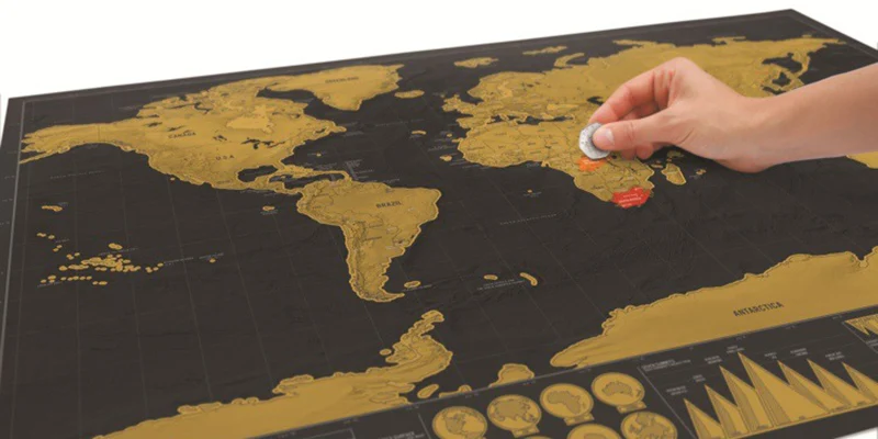 Deluxe черный Скретч Карта карта мира карта Лучший Декор школьные канцелярские принадлежности
