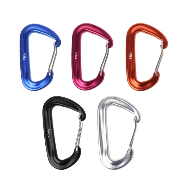 

7075 Aviation Aluminum D Shape Carabiner 12KN Hammock Safety Buckle Rock Climbing Yoga Hang Buckle