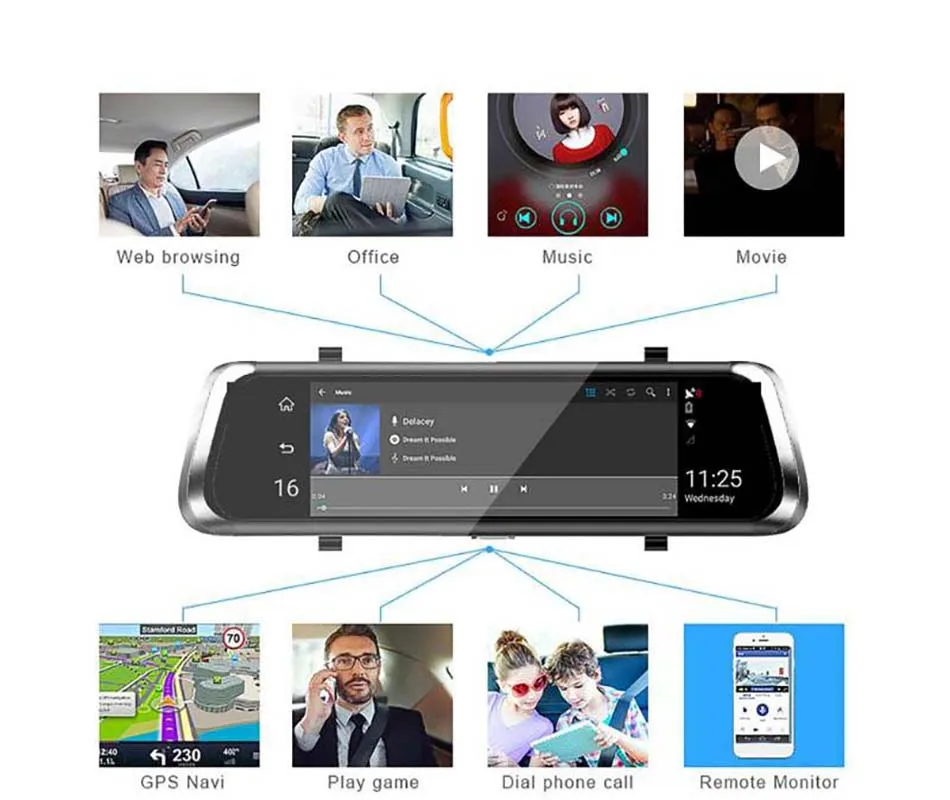 ANSTAR 4 г Android видеорегистратор HD 1080 регистратор зеркало заднего вида 10'' авторегистраторы видеорегистраторы автомобильные ADAS зеркало видеорегистратор GPS WIFI Ночное видение регистратор автомобильный