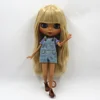 ICY DBS Blyth Doll Joint body Nude Doll straight blond hair with/without bangs new matte shell dark Skin 30cm Suitable For DIY ► Photo 2/6