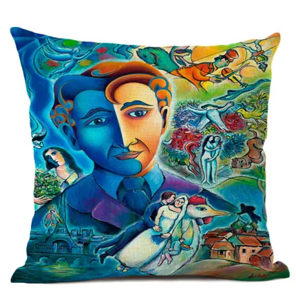 Master Chagall, льняная наволочка с рисунком маслом, декоративная наволочка для подушки для офиса и дома, Almofada Cojines Coussin