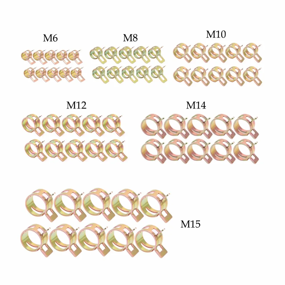 100 шт. 6-22 мм пружинный зажим топливной линии шланг водяной трубы воздушные трубки зажимы крепежа Горячая