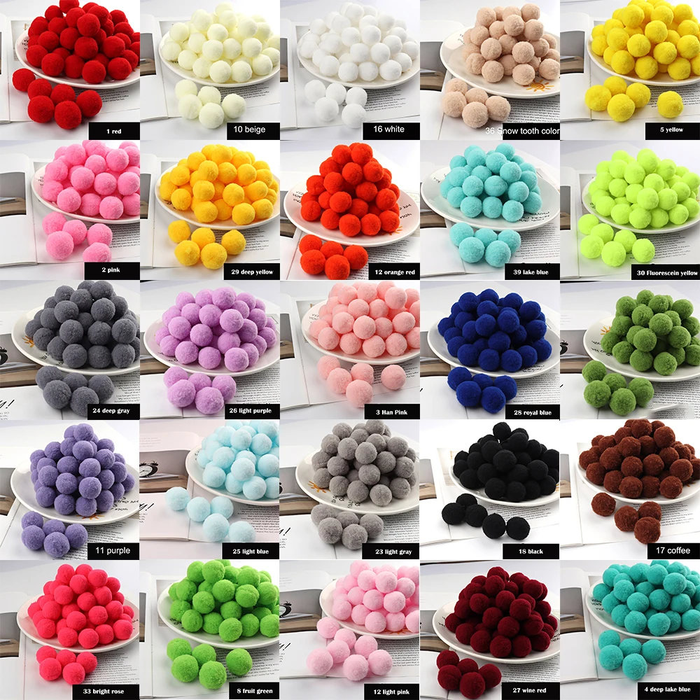 

Pompom 8/10/15/20/25/30mm Mini Fluffy Soft Pom Poms Pompoms Ball Furball Handmade for DIY Crafts Home Decor Sewing Supplies