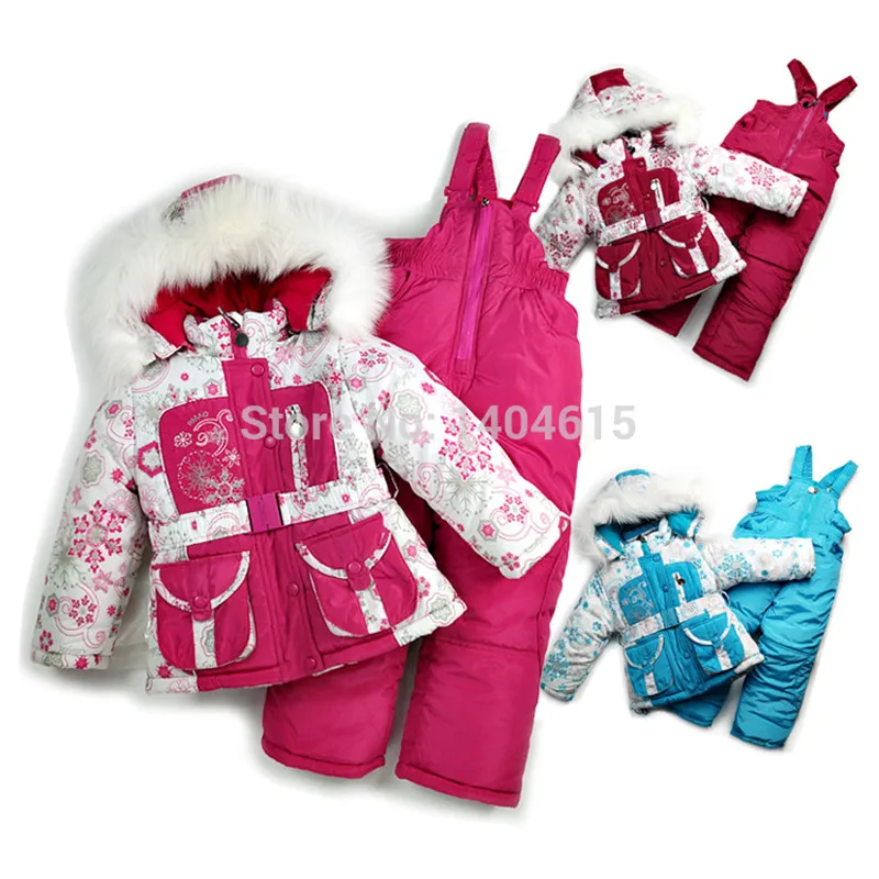 Buy RT 062 Retail Childrens Winter Warm Clothing Suit Baby Girl Windproof Ski