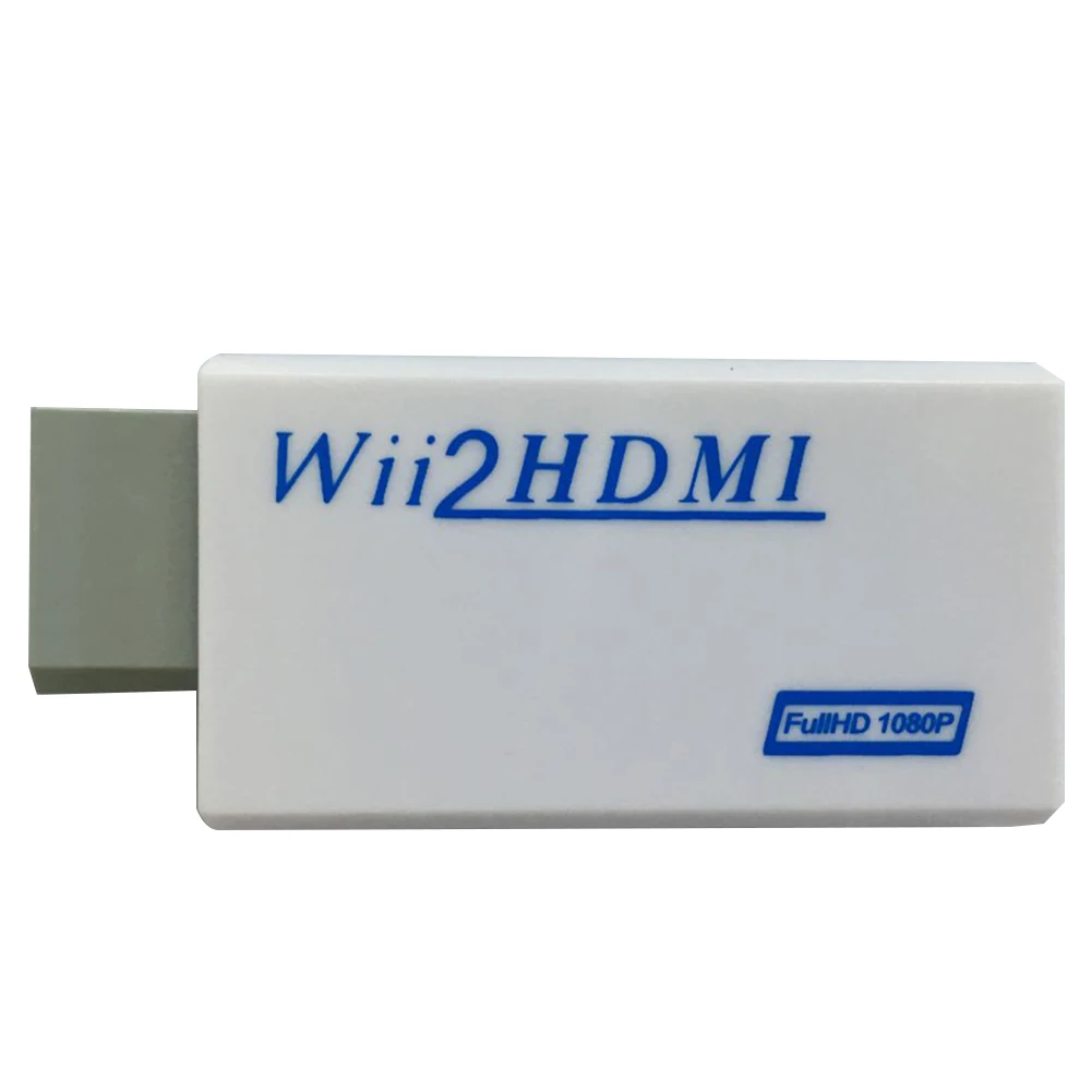 new HDMI Converter Support FullHD 720P 1080P 3.5mm Audio for Wii 2HDMI Adapter Conversion - Color: White