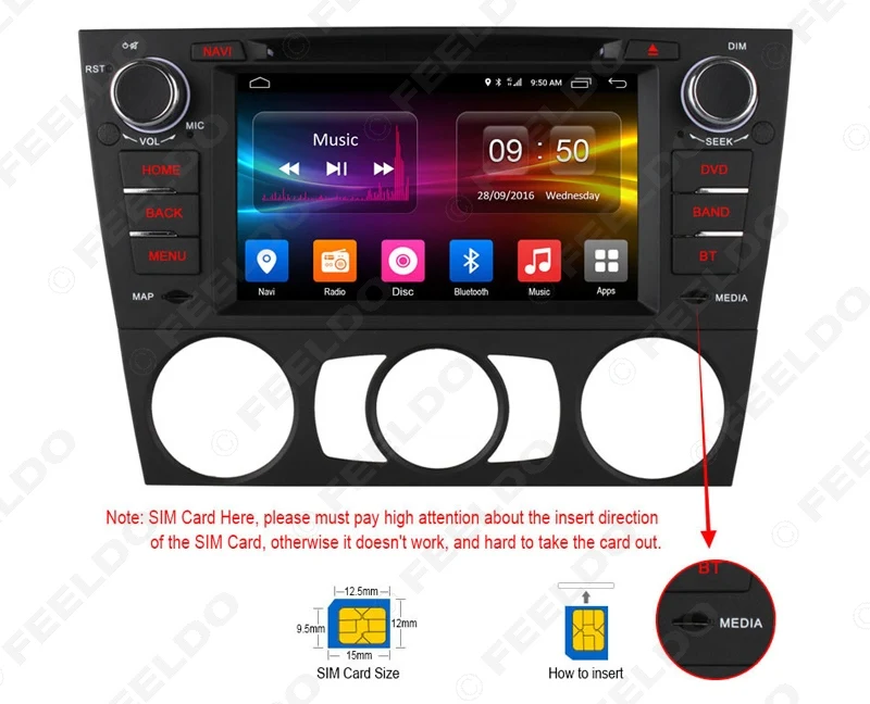 Sale FEELDO 7" Android 6.0 (64bit) 2G/16G/4G Octa Core Car DVD GPS Radio Head Unit For BMW E93 3 Series Cabriolet/E92 3 Series Coupe 19