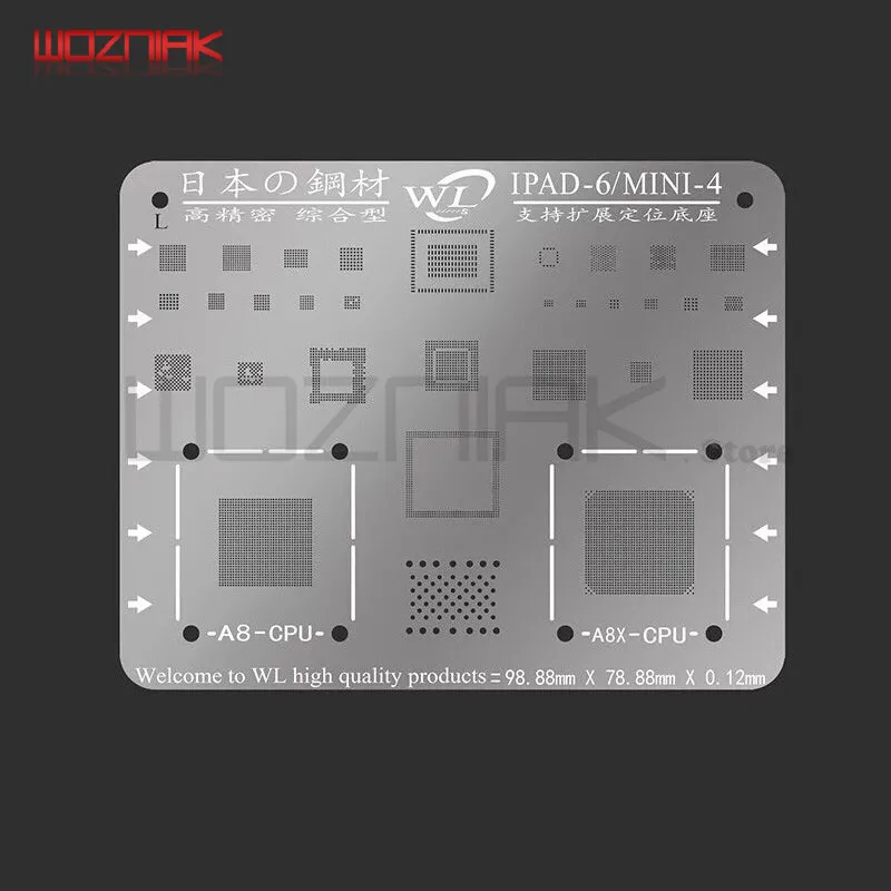 WL для iPad 2/3/4/5/6/mini1/2/3/4 Air 1 2 pro 9 7 12 CPU NAND CHIP IC завод ремонт олова стальная сетка
