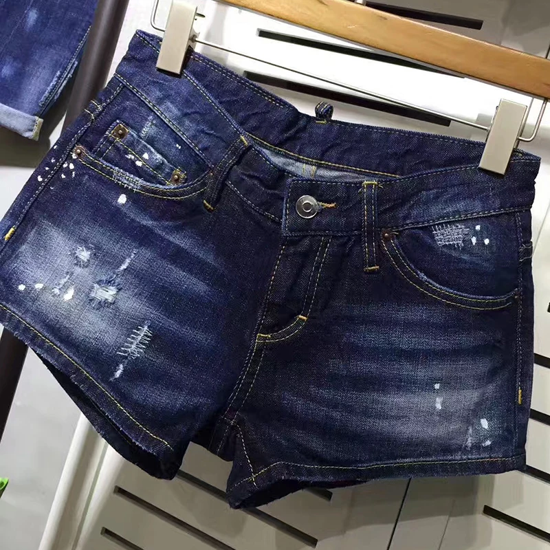 Linda Shorts Verano Mujer Stretch Del Cintura Más Azul Tamaño Mujeres 2017 La Vendimia De Ripped Slim Waisted Denim Pantalones Mediados Cortos Jeans qFHESTxwf