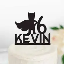 Пользовательские акриловые детские Superheo Бэтмен торт топпера, счастливый день рождения, детский душ христианское распятье вечерние украшения