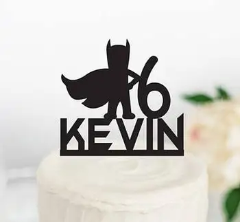 

custom Acrylic baby Superheo Batman Cake Toppers Happy Birthday baby shower Christening Baptism party decorations