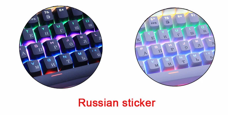 Прозрачная русская наклейка черного и белого цвета подходит для ноутбуков с клавиатурой