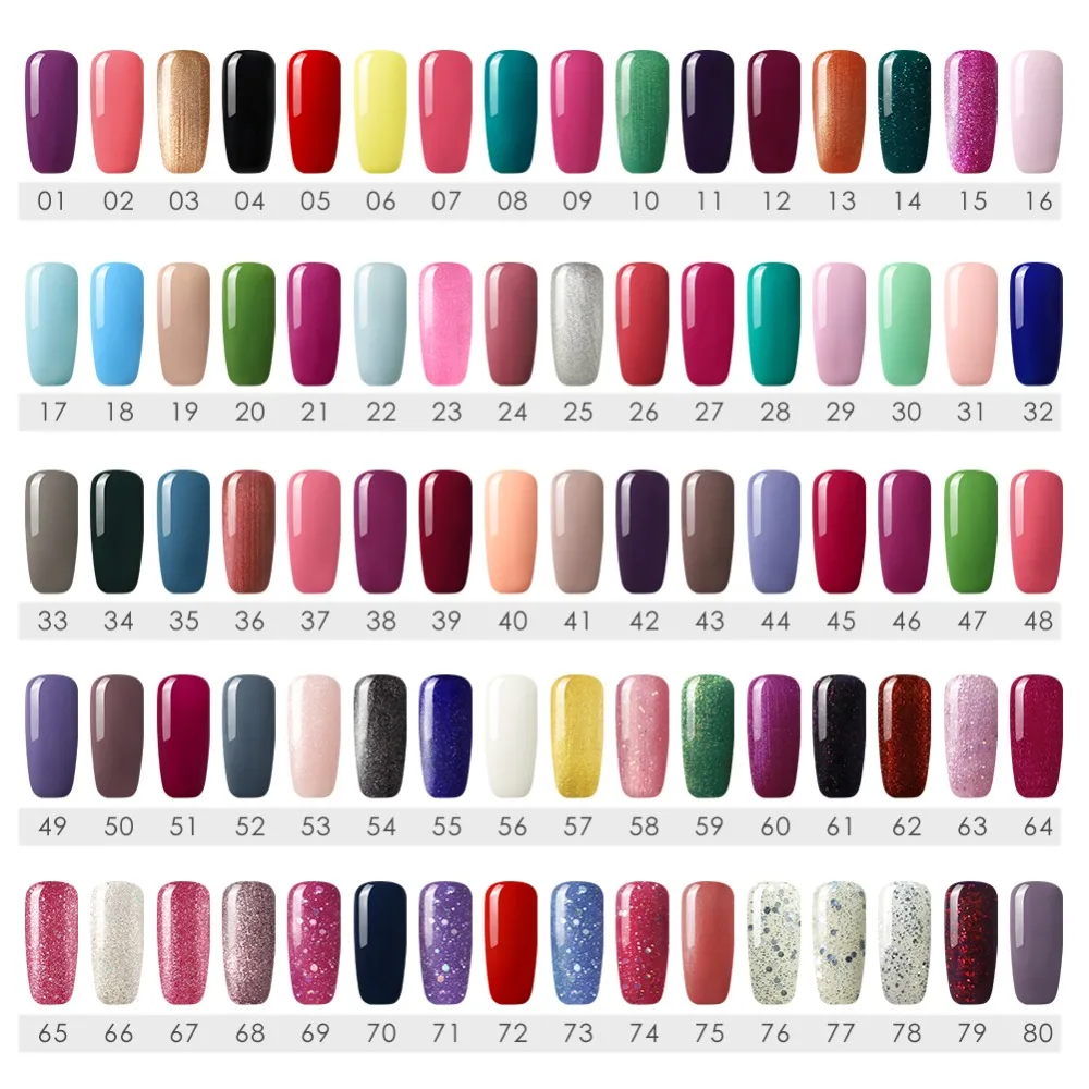 COSCELIA Набор лаков для ногтей 10 мл Высокое качество замачиваемый УФ-гель 80 цветов лак для ногтей все для маникюра Лак для творчества