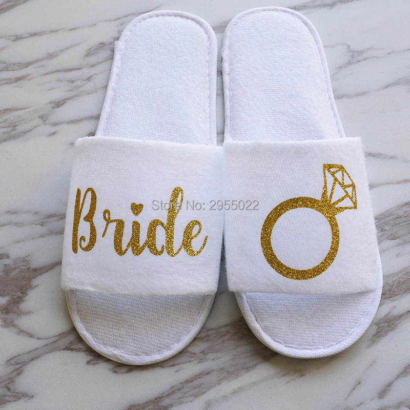 personalized Wedding Slippers,Bride diamond Wedding