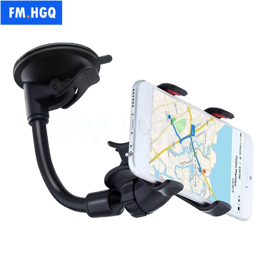 

FM.HGQ Car Phone Holder, Flexible 360 Degree Adjustable Car Mount Mobile Phone Holder For Smartphone 3.5-6 inch, Support GPS