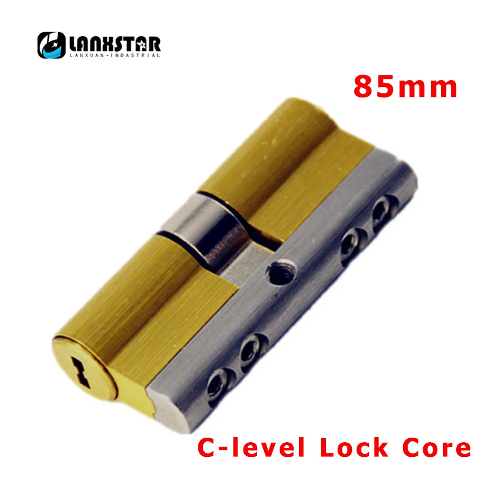 LANXSTAR 85mm Brass Cylinder C Grade Copper Door Lock Cylinder With