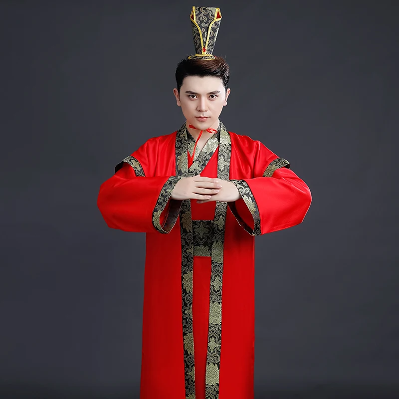 Красный Hanfu для Мужчин Косплей Костюм древняя Студенческая одежда Улучшенный традиционный костюм ханфу белый Hanfu сценический костюм, одежда BL1815