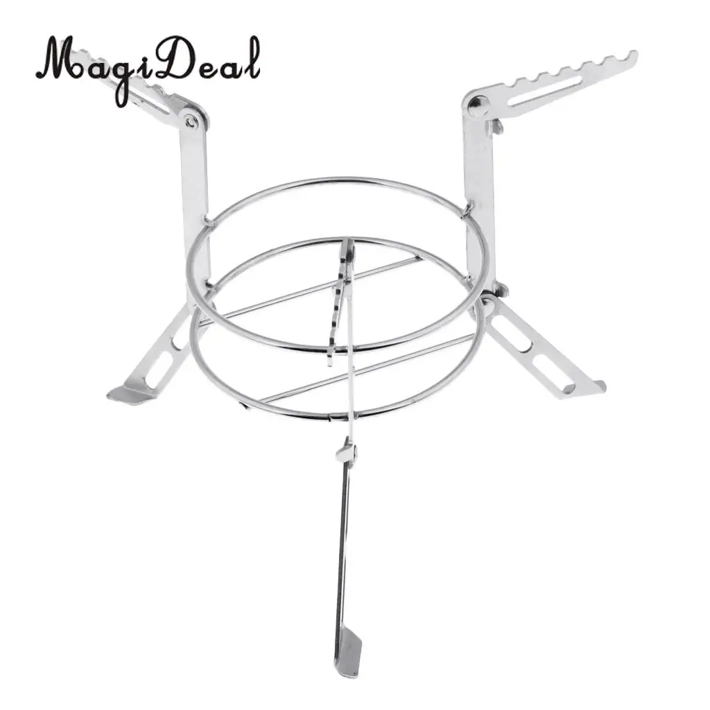 Folding Alcohol Stove Stand Rack Spirit Burner Base Bracket Stainless Steel