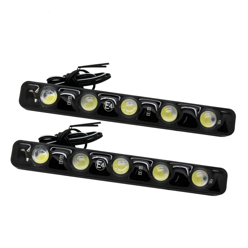 

2Pcs/Lot SUNKIA LED Universal 100% Waterproof Car 5 LED Daytime Running Light DRL Fog Warning Decorative Lamp Super Bright
