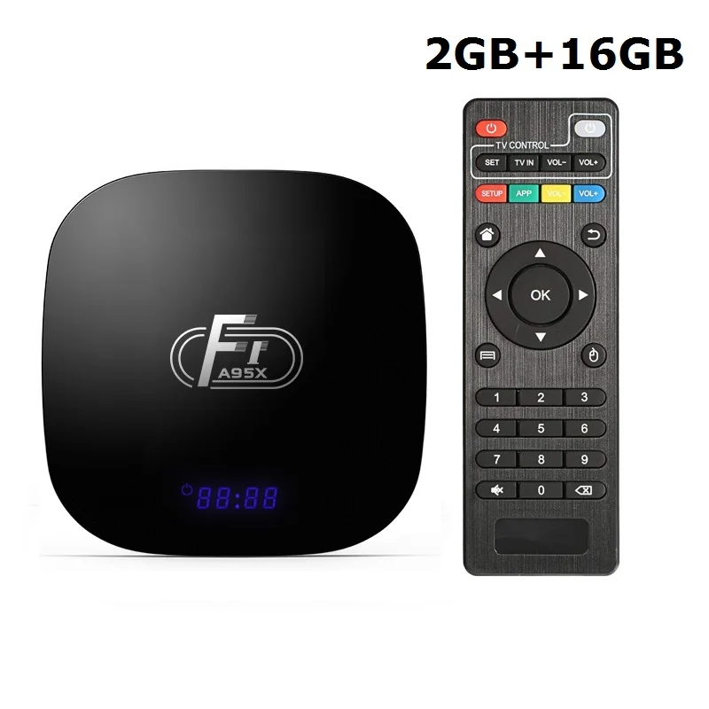 20 шт./лот A95X F1 Android 8,1 Smart tv BOX Amlogic S905W четырехъядерный 2 Гб 16 Гб 2,4 ГГц Wifi 4K медиаплеер телеприставка 1G 8G DLNA - Цвет: 2GB 16GB
