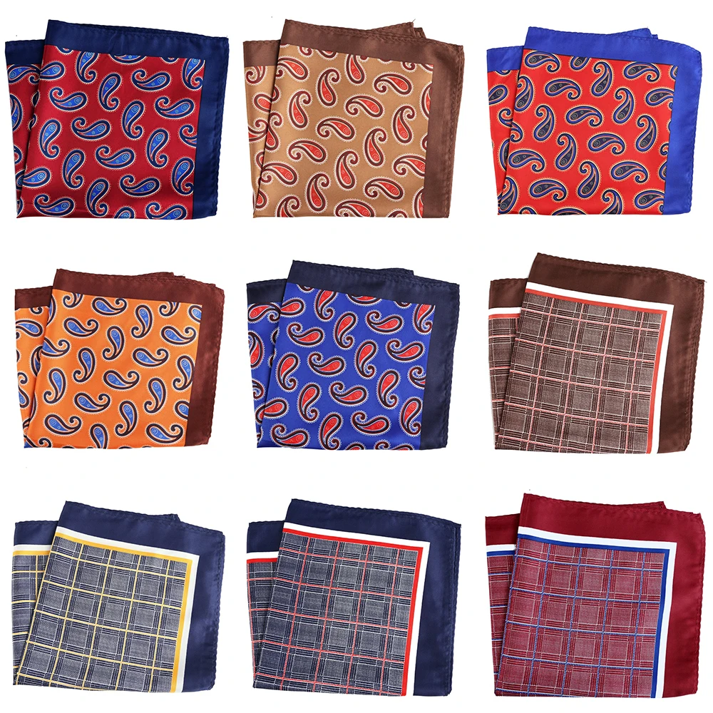Large Multi Color 32CM Silk man Floral handkerchief Pocket Square