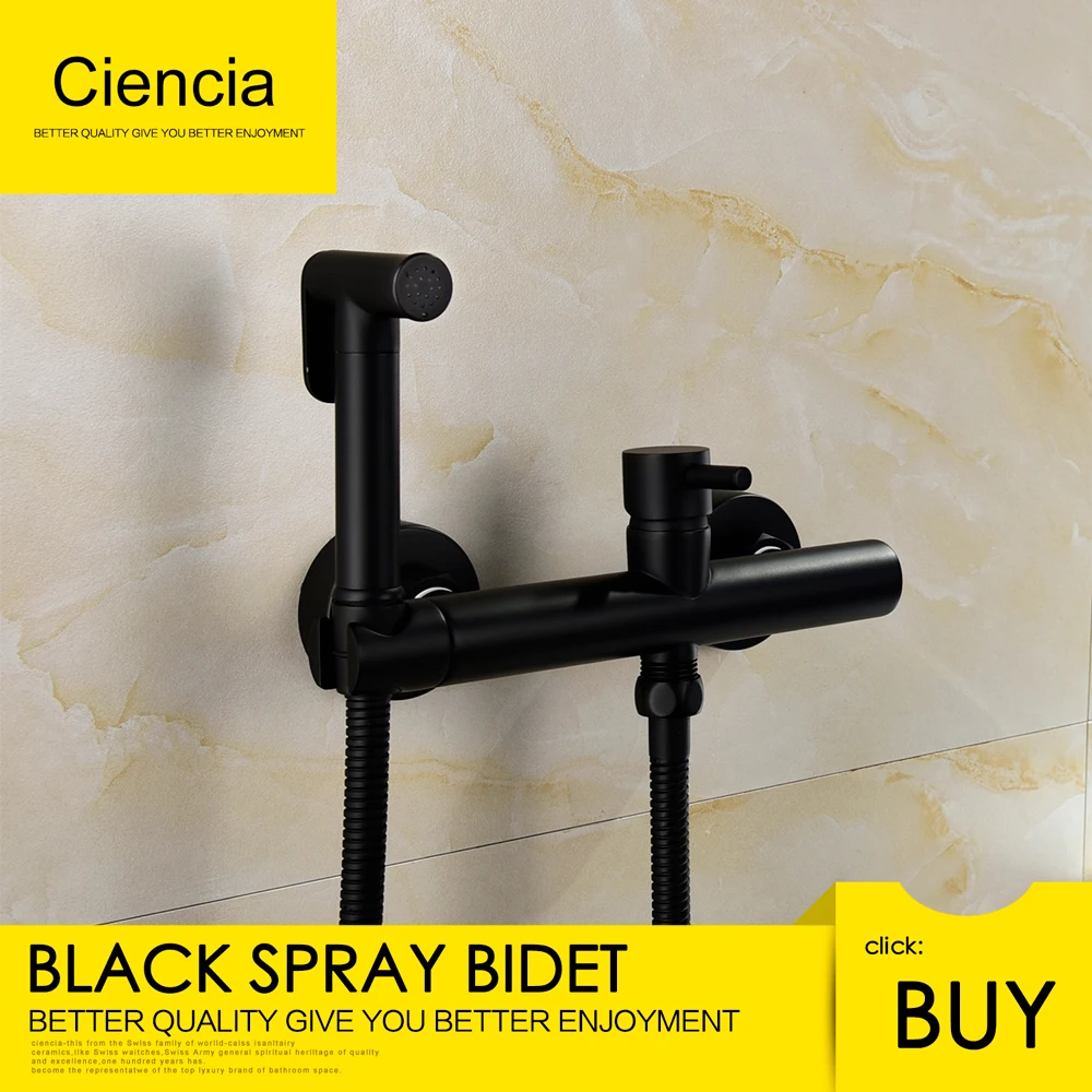Free Shipping Brass Black Bidets Faucet Toilet Cleaner Shower Spray