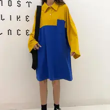 Осенний рукав летучая мышь Лоскутная футболка