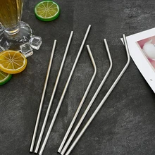 4 шт./партия соломка из Нержавеющей Стали Изогнутый набор прямой металлический Многоразовые, для питья соломы с 1 щеткой посуда для напитков вечерние аксессуары для бара