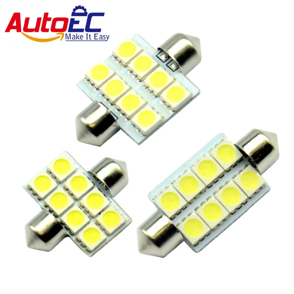 

AutoEC 500 x Festoon smd 5050 8 LED SMD 36mm 39mm 41mm Dome LED Light Bulbs car light Indicator Light Break Light #LK08
