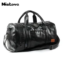 Новая мужская сумка высокого качества из искусственной кожи, Вместительная дорожная сумка, модная повседневная черная сумка на плечо, многофункциональная дорожная сумка
