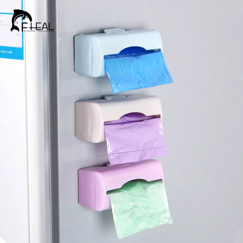 FHEAL Colorful Wall-mounted Garbage Bag Storage Box Container Multi-purpose Kitchen bathroom Organization Plastic Tray | Дом и сад
