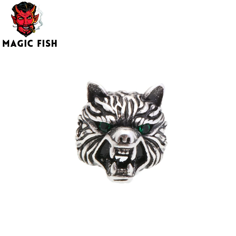 Magic Fish металлические бусины голова волка для изготовления браслетов и