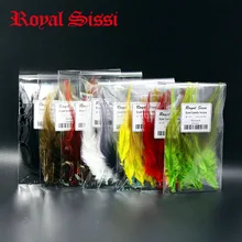 80 pçs/lote 8 cores sortidas galo sela hackle para streamer & woolly bugger moscas híbrido voar amarrando hackle pena mão selecionado