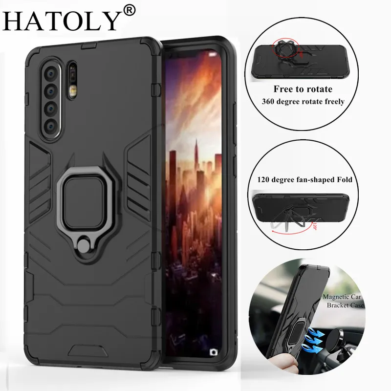 

HATOLY For Huawei P30 Pro Case P 30 Pro Cover Magnetic Suction Ring Bracket Cases Silicone Hard Armor Cover for Huawei P30 Pro