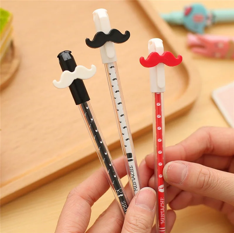

Creative Mustache Cute Gel Pen Stationery Store Funny Kawaii Kids Escritorio Stationary School Tool Material Thing Item Shop Kit