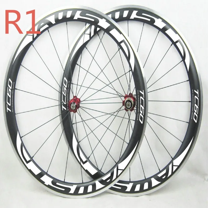 

AWST 700C Aluminum Brake Carbon Wheels Bicycle Wheelset 60mm Clincher Alloy Braking Road Bike Wheels 23mm width ceramic bearing