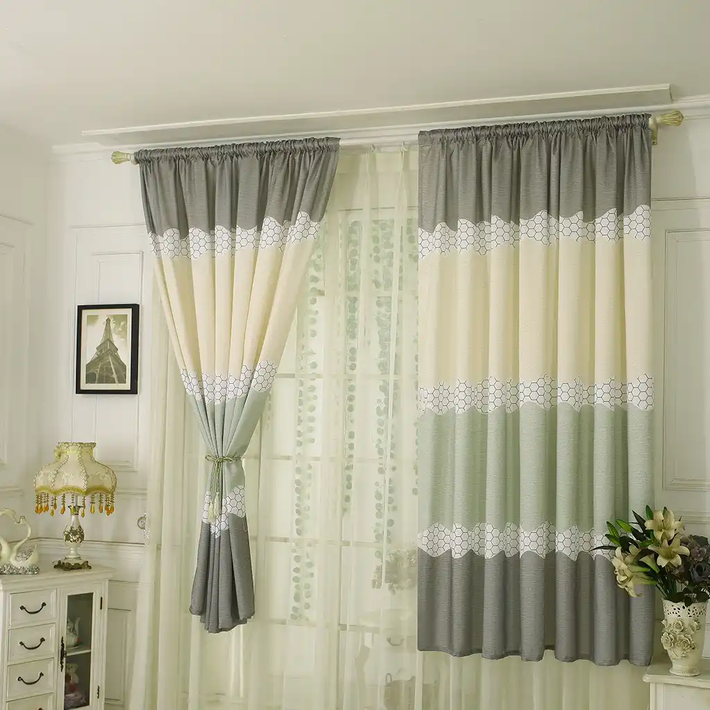 Balcony Bedroom Wide Strip Half Blackout Curtain Fabric Home