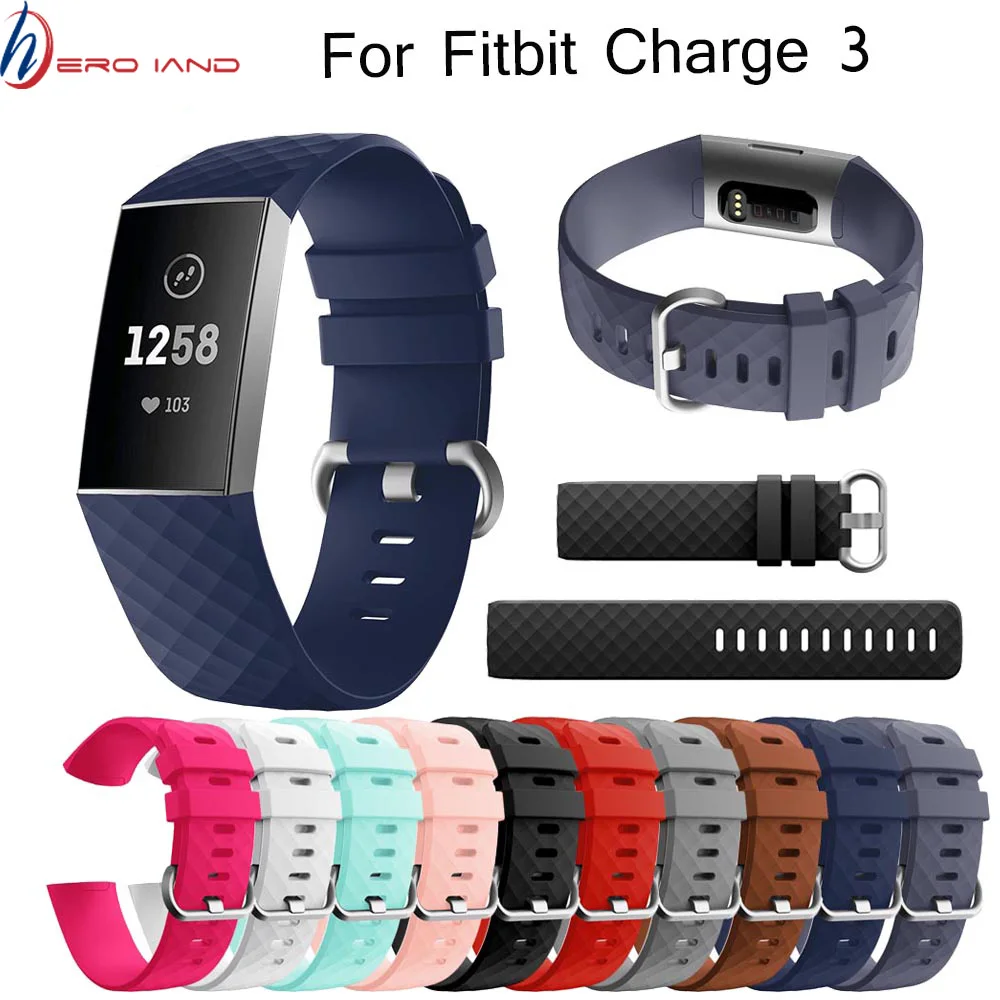 

Durable Bracelet Accessories Wrist Band straps for Fitbit Charge 3 strap for Fitbit Charge 3 Watch Silicone belt Fit Bit Charge3