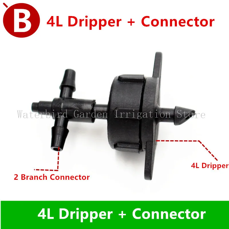 2L 4L 8L Давление компенсации капельница 1/8 дюймов острые шипы цепляют два отделения для 3 мм/5 мм трубки капельница стрелка приспособления для капельного орошения S103