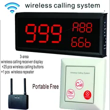 Дальнее расстояние 25 настенный звонящий+ номер приемник Беспроводная система подкачки для ресторана Кафе Магазин больницы