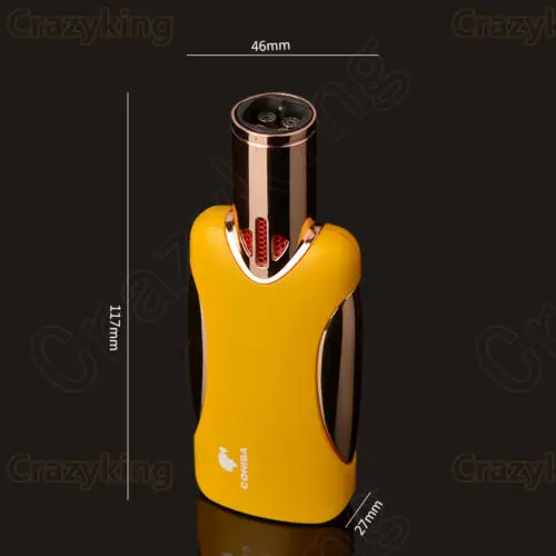 

New Cohiba Black Gun Metal 4 Torch Jet Flame Cigarette Cigar Lighter Gift Box