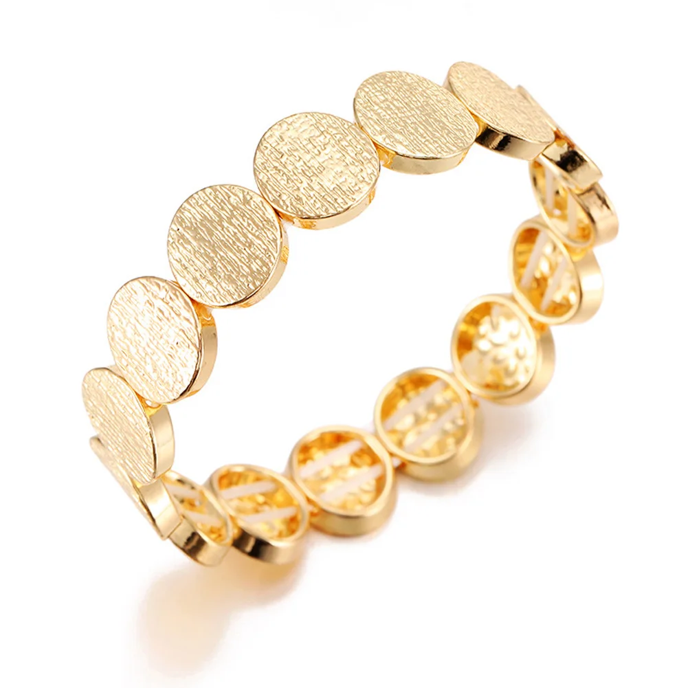 

Simple Women Bracelet Alloy Elastic Gold/Silver/Rose Gold Bangle Girl Gift M8694