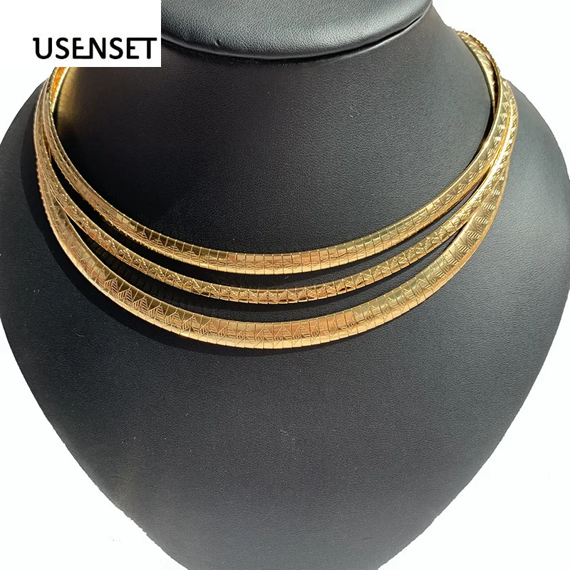 Snake Necklace Metal Choker Necklace Women Jewelry Fashion Collar Necklace Stainless Steel Chokers Torques Snake Chain 4-8MM