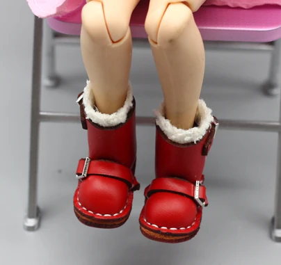 red 1 пара кукол, сапоги для 1/6, куклы Blyth, как подходят 1/8, куклы BJD, аксессуары для обуви, игрушки 3,7*1,6 см - Цвет: red