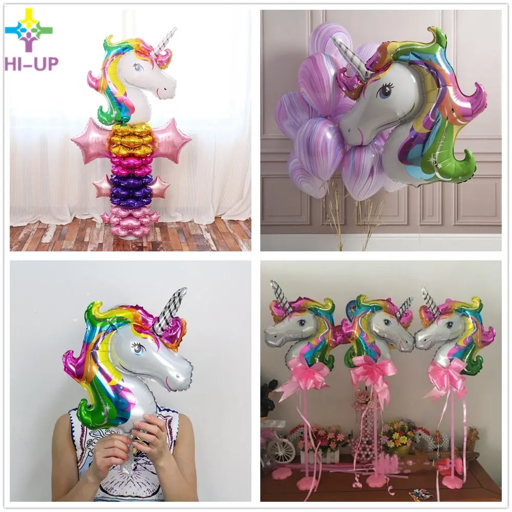 

3pcs/lot 33*39 cm Rainbow Unicorn Party Supplies Foil Balloons Cartoon Animal Horse Float Globe Birthday Weding Party Decoration
